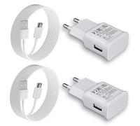 Cargador Tipo C Carga Rapida, 2-Pack Enchufe USB con Cable USB C 2m Compatible con Samsung Galaxy S21 S20 S10 S9 S8 Plus A13 A14 A15 A16 A20 A25 A33 A34 A35 A40 A52 A53 A54 A55 A57 M53 M34