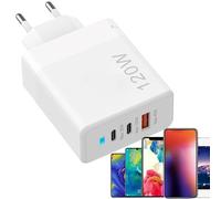 Cargador Tipo C De Carga Rápida, Cargador Multipuerto - Cargador Rápido Tipo C + USB De 120 W | Cargador del Ordenador Portátil del USB C con La Luz Indicadora, Adaptador Rápido del Cargador De P