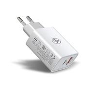 Cargador Tipo C PD y USB QC 3.0 18W para Carga rápida de Dispositivos móviles y Tablets.