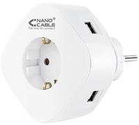 Cargador Tomas NanoCable 2 USB A / 1 USB-C y Tomas integrada