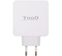 Cargador Tooq Duplo USB-C PD + USB-A QC 3.0 48W Blanco