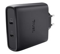 Cargador Trust Maxo GaN USB-C 2 Puertos 100 W Cable 2 m Negro