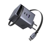 Cargador Ugreen Nexode Pro 100W GaNInfinity con cable retráctil USB-C integrado