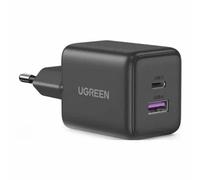 Cargador Ugreen X516 30 W GaN 1x USB-A 1x USB-C Negro