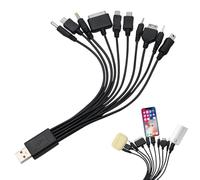 Cargador universal de teléfono 10 en 1, cable de carga múltiple, cargador universal con múltiples cabezales, cable de carga USB compatible con Samsung LG, Huawei, Zte y Sony Ericsson, Nokia Psp,