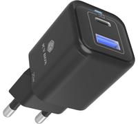 Cargador universal dual USB-C/USB-A de 20 W con carga rápida 3.0 (negro) - ICY BOX