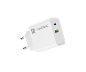 Cargador Universal Natec Ribera 12V USB-C Carga Rápida Blanco para Interior