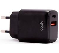 Cargador Universal Rápido Dual Tipo-C / USB 20W (Negro) - COOL