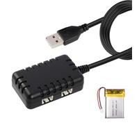 Cargador USB 2 en 1 para Batería LiPo 2S 7.4V con Conector XH-3P y Indicador Encendido, Carga Simultánea para RC, Drones, Barcos, Coches, Cuadricópteros, para Axial SCX24 SCX10 y Más