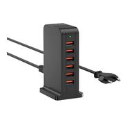 Cargador USB 6 Puertos 50W Cargador USB Múltiple, Cargador USB de Mesa para iPhone XR/XS MAX/X/8 Plus /8, Samsung Galaxy S9/Note 9/S8 N/S7/S6 / Huawei P30 / P20 / HTC/LG