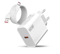Cargador USB 90W y Cable para Xiaomi 17 15 Ultra/15 Pro/14T 13T 12T 14 13 12 Lite,Redmi Note 15 14 Pro+ 5G/13 13C 12 11 14C,Poco X7 X6 X5 F7 F6 M7 M6 HyperCharge Carga Rápida 6A,Adaptador Turbo Carga