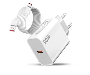 Cargador USB 90W y Cable para Xiaomi 17 15 Ultra/15T 17T 14T 13T 12T 14,Redmi Note 15 Pro+ 5G/14 13,Redmi 15C 14C 13C,Poco X8 X7 X6 X5 F8 F7 F6 M8 M7 HyperCharge Carga Rápida 6A,Adaptador Turbo Carga