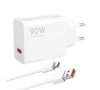 Cargador USB 90W y Cable USB C, Carga Rápida Turbo para Xiaomi 15 14 Ultra, 13 Ultra, 12T, Poco X4 Pro, F6, X7 Pro, Mi 11, Red-mi Note 12S, 11S, Mi Pad 6, Adaptador de Pared y Cable 2M
