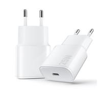 Cargador USB C, 2 Pack 25W Enchufe USB C Rápido Corriente Pared Alimentación Adaptador para iPhone 16 15 14 13 12 11 Pro MAX XR XS Tableta