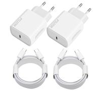 Cargador USB C 20W,2PCS Cargador Tipo c con 2x2M Cable USB C Carga Rapida para Samsung Galaxy iPhone iPad Huawei Xiaomi, Enchufe USB C Carregador Rapido Cabezal Adaptador Cargado Corriente Charger