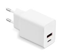 Cargador USB C 35W, GAN Cargador USBC, 2-Puertos USB+Typ-C, Múltiple Enchufe USBC PD+QC Rápido, Movil Carga Rápido USBC para Mobile, Tablet (Blanco)