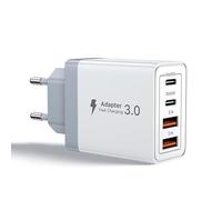 Cargador USB C, 4 Puertos de 40W PD 20W con Adaptador de Corriente y USB-A Cargador rápido para iPhone 16/15/14/13/12/11/Pro/Pro MAX,iPad