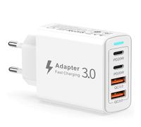 Cargador USB C, 40W 4-Port Cargador Tipo C Carga Rápida Enchufe USB Multiple PD&QC3.0 Enchufe USB Charger Movil para iPhone 17/16/15/14/13,Samsung,Xiaomi