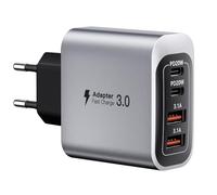 Cargador USB C, 40W 4-Puertos Cargador Rápida, Cargador Rápida iPhone, Adaptador Carga rápida PD+QC Doble Puerto, Cargador Tipo C, Compatible con iPhone 17/16/15/14/13/12/Teléfonos Samsung/Tableta
