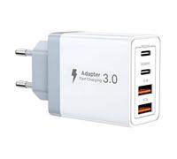 Cargador USB C 40W 4 Puertos Rapido para iPhone 16 15 14 13 12 11 Pro MAX XR XS 8 7 iPad Múltiple QC3.0 Tipo C USB A PD Adaptador Carga para Samsung S25 S24 S23 Huawei Móvil Tablet