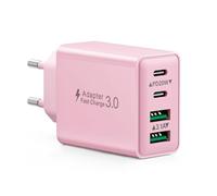 Cargador USB C, 40W 4-Puertos USBC Enchufe Carga Cargador Rapida para iPhone 17 16 15 14 13 12 11 Pro MAX Plus, Samsung, iPad, Múlti USBC PD Adaptador+ QC Rápido Tipo C Cabezal Pared