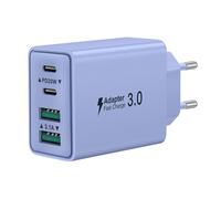 Cargador USB C, 40W Cargador iPhone Carga Rapida USBC Enchufe Múltiple 4-Puertos PD+QC Rápido Pared Adaptador para iPhone 17 16 15 14 13 12 11 Pro MAX Plus, iPad, Samsung S24 S23 Fast Charger