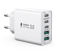 Cargador USB C, 5 Puertos Bloque de Carga rápida de 50W 3 USB C + 2 QC, Cargador Rápido PD 20W, Tipo C Alimentación Adaptador, Compatible con iPhone 12/13/14/15/Samsung S23/S22/S21/Xiaomi/Huawei