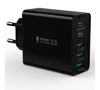 Cargador USB C 50W 5-Puertos Cargador iPhone Carga Rapida, Cargador de Doble Puerto, Adaptador de Cargador Múltiple Tipo C para iPhone 16 15 14 13 12 11 Pro Max/XS/XR/8/7 Teléfono Samsung Tableta
