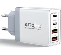 Cargador USB C, 55W 4 Puertos Cargador Rápido USB C para iPhone, Multi Enchufe PD+QC 3.1A, Adaptador Tipo C para iPhone 16 15 14 13 12 11 Pro MAX X XS XR 8 7 6S Plus Mini, iPad, Samsung Galaxy