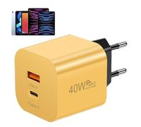 Cargador USB C | Adaptador de Carga PD40W para Teléfonos,Adaptador De Corriente De Carga Rápida - para Viajeros Oficina En Casa Amantes De La Tecnología Jugadores Mesilla De Noche Coche