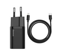 Cargador USB-C Baseus 1C Super Si 20W con carga rápida y cable Lightning 1M Negro