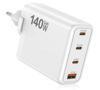 Cargador USB C Carga Rápida 140W, 4 Puertos(3 USB-C+1 USB-A), Carga Rapida PD GAN Múltiple Tipo C, Compatible con iPhone 17 Pro Max/17/16/15, Mac Book Pro/Air, Galaxy S25 Ultra/S24/S23, iPad y Pixel 9