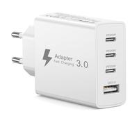 Cargador USB C Carga Rapida 50W,Cargador Multiple USB C 4-Puerto Enchufe Tipo C Carga Rapida PD 3.0 USBC Charger Movil para iPhone Air 17 16 15 14 13 12 11 Pro,Samsung Galaxy S25 S24 S23 S22