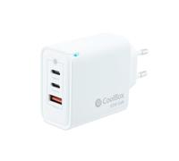 Coolbox Cargador GaN de Pared 2x USB-C+ 1 X USB-A 45w Blanco