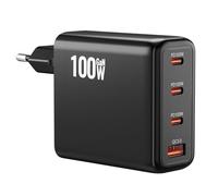 Cargador USB C de 100 W GaN III de 4 puertos, cargador rápido PD compatible con PPS 65 W, fuente de alimentación múltiple compacta para MacBook Pro/Air, HP Laptop, iPad, iPhone 17/16 Pro, Galaxy S25