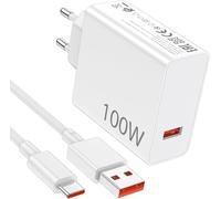 Cargador USB C de 100 W para Xiaomi 17 17Max 17pro 17promax Poco X8Pro X8promax M8pro F8 Ultra F8Pro, USB C Cargador rápido Hyber Charger para Redmi Note 15pro+ K90 K90Promax con cable de carga 1M 6A