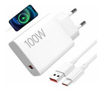 Cargador USB C de 100 W para Xiaomi Red-mi con cable USB-A | Note14/13/12/11/11S/9/10/10S/9T/8, cargador rápido Turbo Charge adaptador para Xiaomi & Red-mi Smartphones Mi 12/11 Ultra/Pro