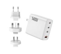 Cargador USB C de 140 W, 4 puertos USB C, fuente de alimentación PPS y PD 3.1, cargador rápido, multidispositivos, compatible con MacBook Pro/Air, iPhone 17 16, iPad, Galaxy S26 S25, Pixel 10 9