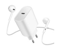 Cargador USB-C de 20W + Auriculares con cable USB-C con mando a distancia