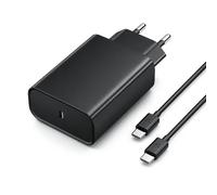 Cargador USB-C de 45 W para Samsung Galaxy S25/S24 Plus/S23/S22 Ultra/S22+/S21/S20/A54/A53/A33/A23/A56 5G/Note 20/10+/A71/A16 con cable USB-C de 2 m de carga rápida Tipo-C (negro)
