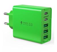 Cargador USB C de 50 W múltiple, Conector de 5 Puertos USBC y USBA, Cargador de Pared USB, Carga rápida PD20W, Adaptador de alimentación Compatible con iPhone 11/12/13/14/15/16/Galaxy S21/S22/S23