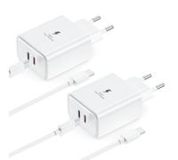 Cargador USB C de 55 W, carga súper rápida para Samsung Galaxy S26/S25/S24+/S24 Ultra/S23+/S23 Ultra/S22/S21/Note20/A54/A53/Z Fold5/Fold4, adaptador de corriente USB C (2 - 55 W, color blanco)