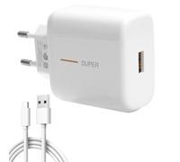 Cargador USB-C de 65 W para OPPO Super-VOOC, Cargador rápido Original con Cable USB-A a C de 6 A para Find X7/X6/X5/X3/Reno 11/10/8/7/6 para One-Plus 11/10T Nord 2T/10 Pro Real-me GT/9 Pro/7 Pro