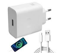 Cargador USB-C de 80W para OPPO Super-VOOC, Cargador Super-vooc con Cable USB-A a C para OPPO Find X7/X6/X5/X3/Reno 11/10/8/7/6 para OnePlus 11/10T Nord 2T/10 Pro para Realme GT/9 Pro
