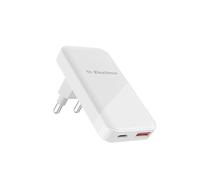 Cargador USB C, Elexlinco GAN 35W Cargador, 2 Puertos Compacto Rápido con PD 35W QC 3.0 18W USB A Puerto Compatible con iPhone 14/13, Galaxy S23/S22, iPad, AirPods, etc. (Blanco)