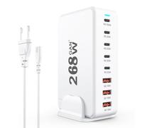 Cargador USB C, Estación de Carga de 268W, Cargador rápido PD100W, estación de Carga USB de 8 Puertos Compatible con iPhone/Samsung/Google/Xiaomi/computadora portátil/Tableta.
