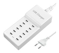 Cargador USB C, Estación de Carga USB con 12 Puertos, Bloque de Carga USB multipuerto de 50W, Cargador múltiple de Escritorio USBC para iPhone/iPad/Samsung S24/S23/Ultra/Z Flod/Watch/Auriculares