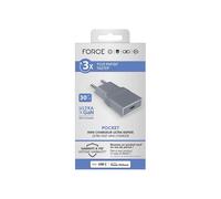 Cargador USB C - FORCE POWER - Pocket 30W - Power Delivery - UltraGaN - Gris