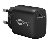 Cargador USB-C Goobay 65367 25W Power Delivery GaN Interior Negro
