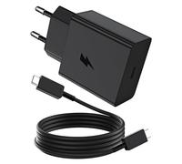 Cargador USB C para Samsung S26 Ultra,60 W, adaptador USB C con 1 m, cable USB C para Galaxy A17, A57, A37, A56, A36, A26, A55, A35, S24, S23, S22, S22, S21, Z Flip7 Negro